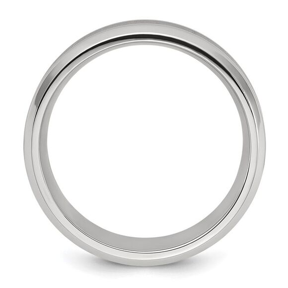 Kazi Luxury Chisel Titanium Polished with Brushed Center 8mm Band - Picture 2 of 9